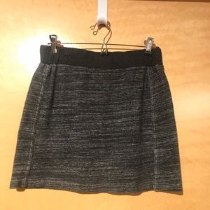 Ann Taylor LOFT Super Soft Charcoal Grey Heathered French Terry Mini Skirt